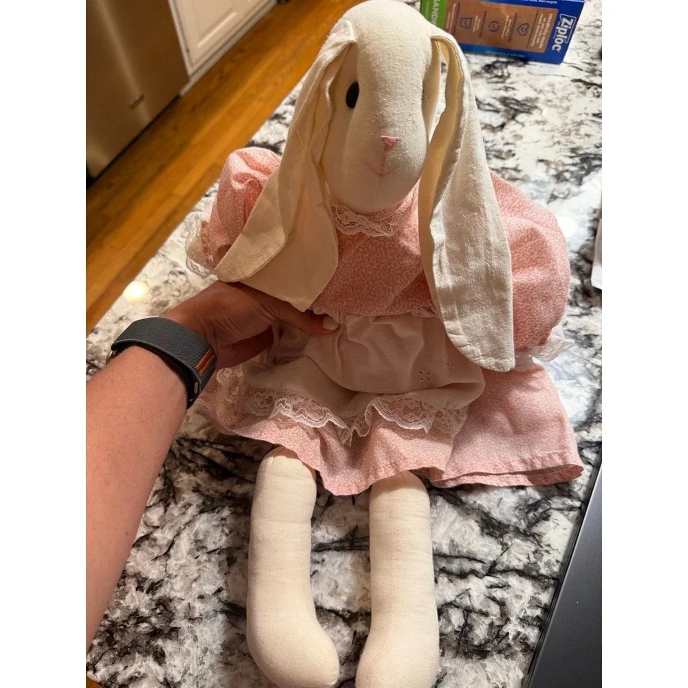 Vintage Handmade Cloth Bunny and Sweet Dress